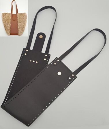 Suni Deri Kova Model Koyu Kahverengi Çanta Deri Seti Light Gold Metal