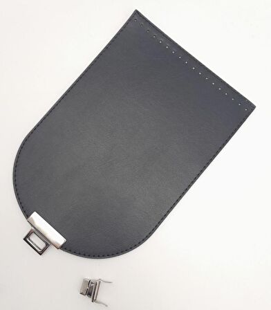 15x22 cm Suni Deri Siyah Renk Kapak Gümüş Metalli