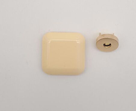 3.5 cm Kare Akrilikli Krem Renk Light Gold Mıknatıslı Kilit