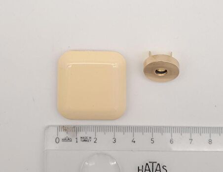 3.5 cm Kare Akrilikli Krem Renk Light Gold Mıknatıslı Kilit