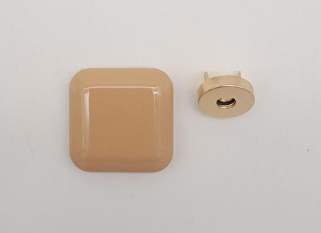 3.5 cm Kare Akrilikli Sütlü Kahve Renk Light Gold Mıknatıslı Kilit