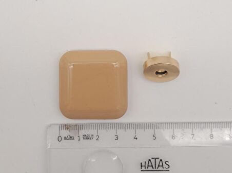 3.5 cm Kare Akrilikli Sütlü Kahve Renk Light Gold Mıknatıslı Kilit