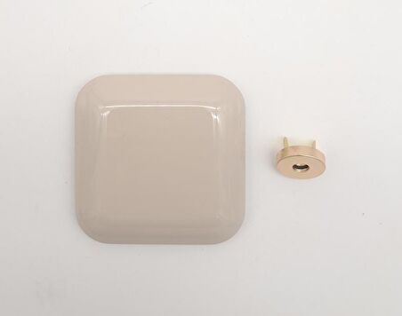 7 cm Kare Akrilikli Bej Renk Light Gold Mıknatıslı Kilit