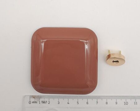 7 cm Kare Akrilikli Taba Renk Light Gold Mıknatıslı Kilit