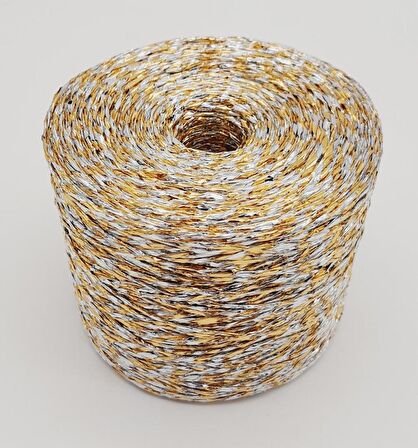 Özel Sarım Simli Kağıt İp Ebruli Gold Gri Renk