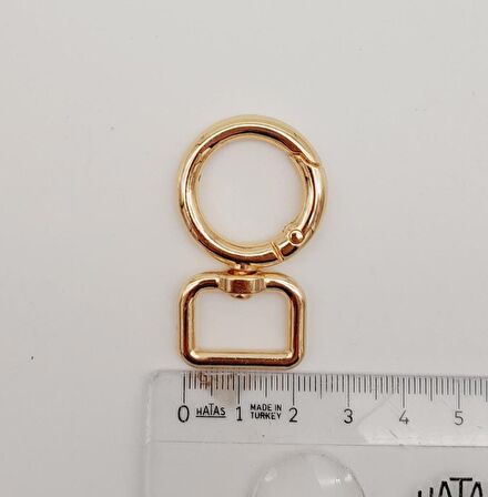 2 cm Light Gold Köşeli Yaylı Halka 1 Adet