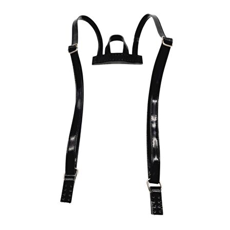 Angel Çanta Aksesuar Rugan Deri Sırt Çantası Sapı Siyah Renk Gümüş Metalli