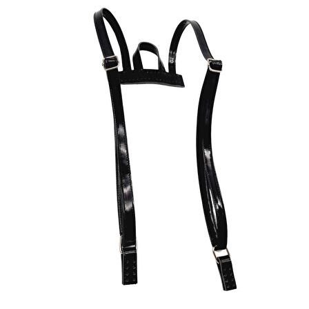 Angel Çanta Aksesuar Rugan Deri Sırt Çantası Sapı Siyah Renk Gümüş Metalli