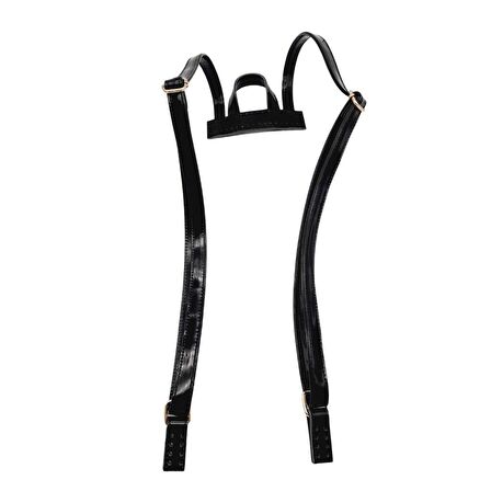 Rugan Deri Sırt Çantası Sapı Siyah Renk Light Gold Metalli