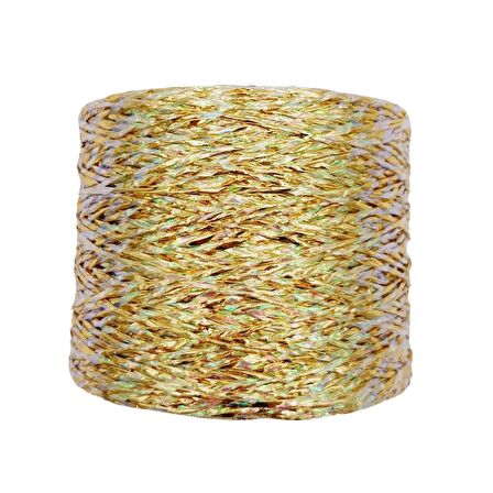 Özel Sarım Simli Kağıt İp Ebruli Koyu Gold Renk