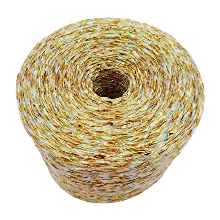 Özel Sarım Simli Kağıt İp Ebruli Koyu Gold Renk