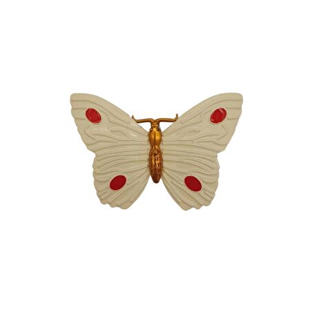 Kelebek Model Krem Renk Plaka Süs