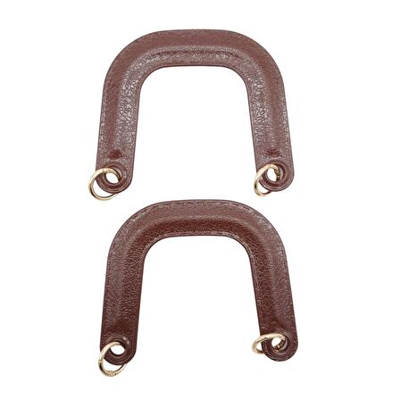 Yaylı Halkalı Akrilik Görünümlü Plastik Çanta Sapı Kahverengi Light Gold Metalli