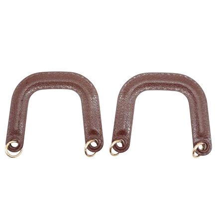 Yaylı Halkalı Akrilik Görünümlü Plastik Çanta Sapı Kahverengi Light Gold Metalli