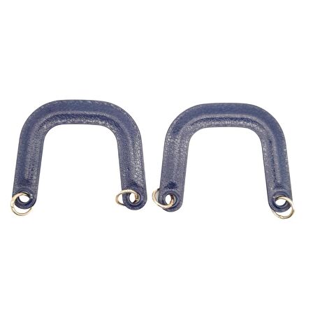 Yaylı Halkalı Akrilik Görünümlü Plastik Çanta Sapı Lacivert Renk Light Gold Metalli