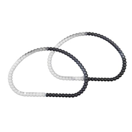 Akrilik Görünümlü Plastik Çanta Sapı No:16 Siyah Beyaz Renk