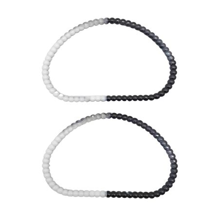 Akrilik Görünümlü Plastik Çanta Sapı No:16 Siyah Beyaz Renk