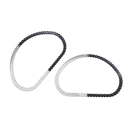 Akrilik Görünümlü Plastik Çanta Sapı No:16 Siyah Beyaz Renk