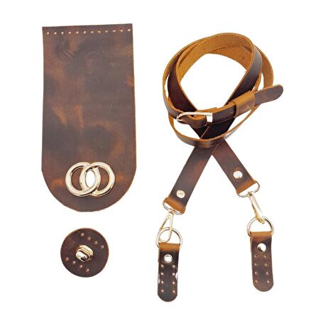 Crazy Oil Hardal Sarı Gerçek Deri Dual Model Çanta Seti Light Gold Metalli