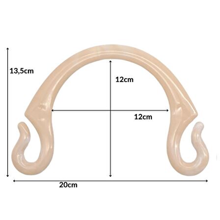 Akrilik Görünümlü Plastik Çanta Sapı No:28 Krem Renk