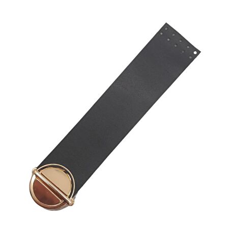 18x4 cm Tek Kat Suni Deri Siyah Renk Kapak No:2 Light Gold Metal