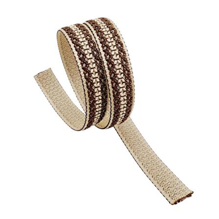 3 cm Polyester Kolon Bej Kahverengi Simli 1 Metre