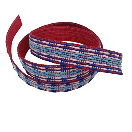 3 cm Polyester Kolon Mavi Pembe 1 Metre