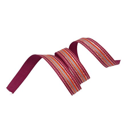 3 cm Polyester Kolon Fuşya Gümüş Simli 1 Metre