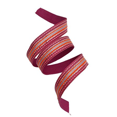 3 cm Polyester Kolon Fuşya Gümüş Simli 1 Metre