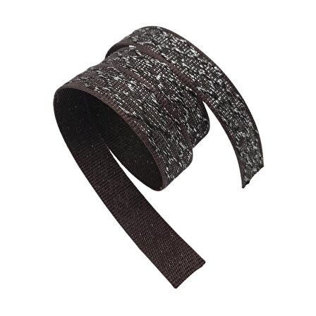 3 cm Polyester Kolon Kahverengi Gümüş Simli 1 Metre