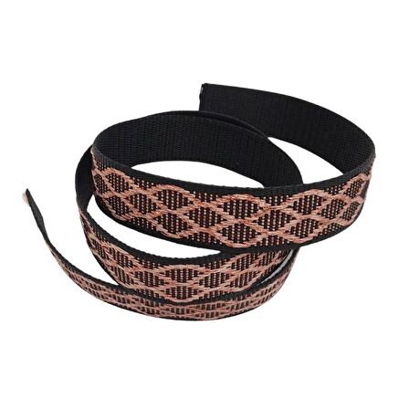 3 cm Polyester Kolon Siyah Pembe Simli 1 Metre