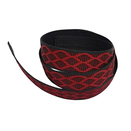 3 cm Polyester Kolon Siyah Kırmızı 1 Metre