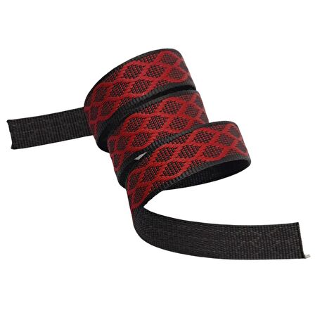 3 cm Polyester Kolon Siyah Kırmızı 1 Metre