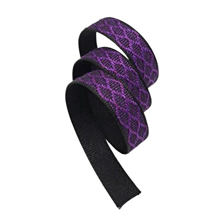 3 cm Polyester Kolon Siyah Mor Simli 1 Metre