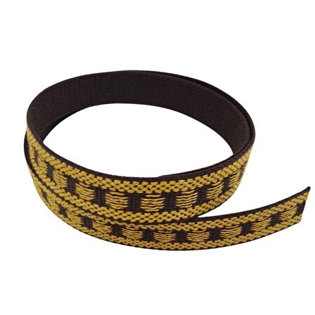 3 cm Polyester Kolon Kahverengi Gold Simli 1 Metre