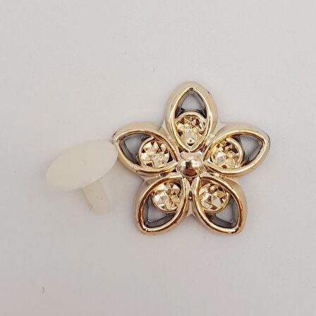 Plastik Çiçek Model Süs Light Gold Renk