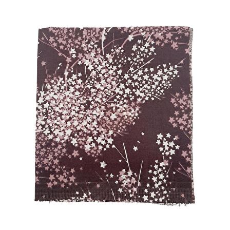 80x35 cm Pamuklu Astarlık Kumaş Yıldız Desen Mor Renk No:36