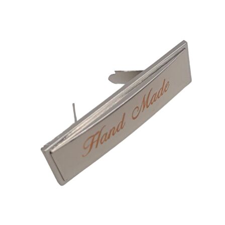 Handmade Yazılı Metal Etiket Plaka Süs Gümüş Renk