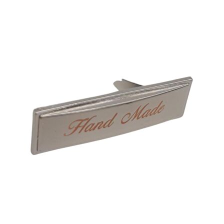 Handmade Yazılı Metal Etiket Plaka Süs Gümüş Renk