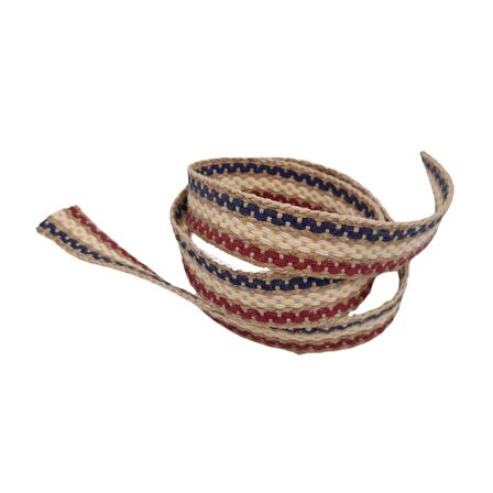 4 cm Jüt Kolon Zincir Desen Lacivert Bordo Krem 1 Metre