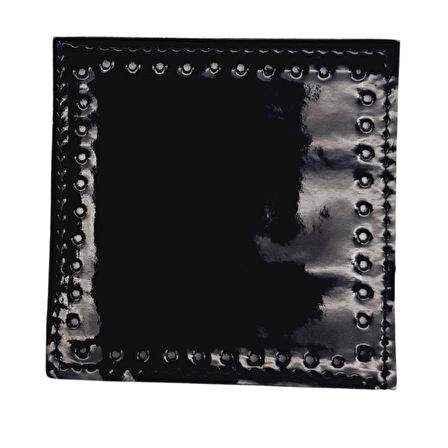 10x10 cm Kare Rugan Deri Siyah Renk 1 Adet