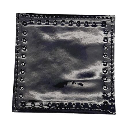 10x10 cm Kare Rugan Deri Siyah Renk 1 Adet