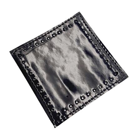 10x10 cm Kare Rugan Deri Siyah Renk 1 Adet