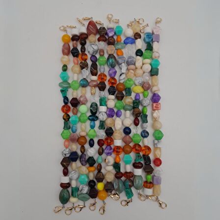 42 cm Renkli Akrilik Çanta Sapı No:05 Light Gold Metalli