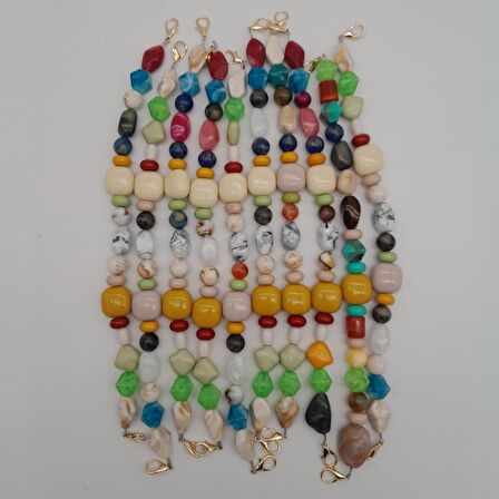 42 cm Renkli Akrilik Çanta Sapı No:07 Light Gold Metalli