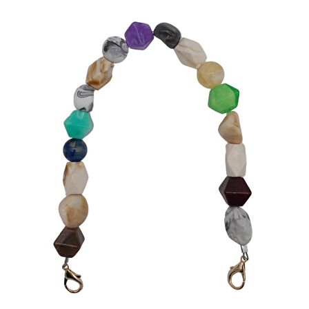 42 cm Renkli Akrilik Çanta Sapı No:08 Light Gold Metalli