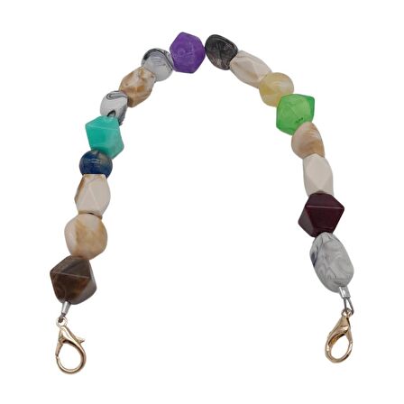 42 cm Renkli Akrilik Çanta Sapı No:08 Light Gold Metalli