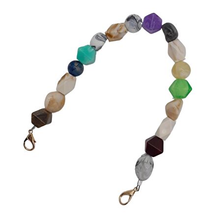 42 cm Renkli Akrilik Çanta Sapı No:08 Light Gold Metalli