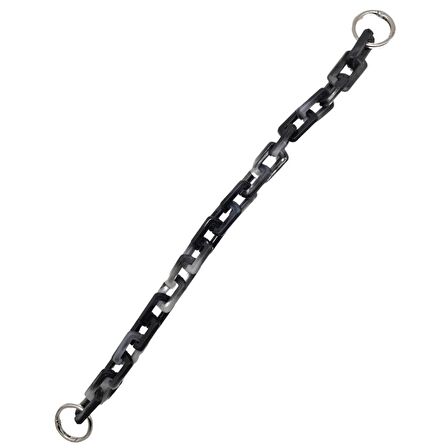 42 cm Akrilik Görünümlü Plastik Dikdörtgen Halkalı Zincir Gri Siyah Renk Gümüş Metalli