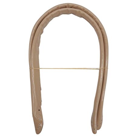 Parlak Rugan Deri Pelikan Model Çanta Sapı Bej Renk